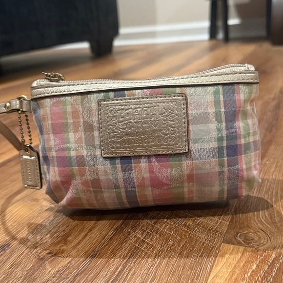 Coach Handbags - Coach Poppy Daisy Madras Tartan Pastel Plaid Wristlet (w/Strap & Hang Tag)(EUC)